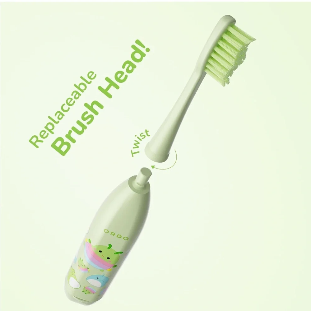 New Ordo -Squishmallow Sonic Kids Battery Toothbrush - Green Rutabaga